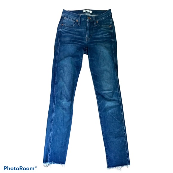 Madewell 9" High Rise Skinny Raw Hem Fitted Five Pocket Ultra Stretch Jeans - Picture 2 of 9